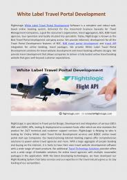 White Label Travel Portal Development