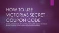 How To Use Victorias Secret Coupon Code