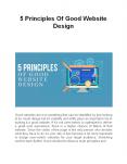 5 Principles Of Good Website Design PowerPoint PPT Presentation