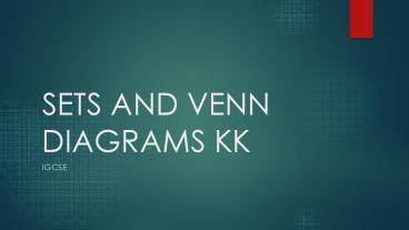 Sets and Venn diagrams 2