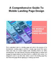 A Comprehensive Guide To Mobile Landing Page Design