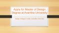 Apply for Master of Design Degree at Avantika University PowerPoint PPT Presentation