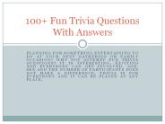 Fun Trivia Questions