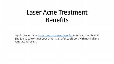Laser Acne Treatment Benefits