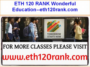 ETH 120 RANK Wonderful Education--eth120rank.com
