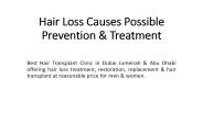 Hair Loss Causes Possible Prevention & Treatment