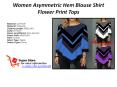 Women Asymmetric Hem Blouse Shirt Flower Print Tops PowerPoint PPT Presentation