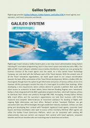 Galileo Software, Galileo System, Galileo GDS
