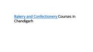 Bakery and Confectionery Courses in Chandigarh