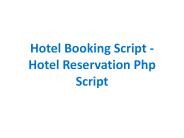 Hotel Booking Script