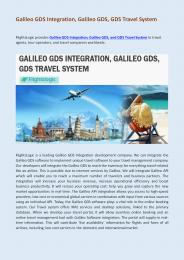 Galileo GDS Integration, Galileo GDS, GDS Travel System