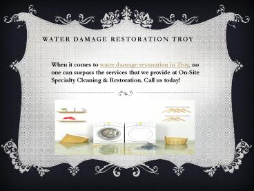 Water Damage Restoration Troy