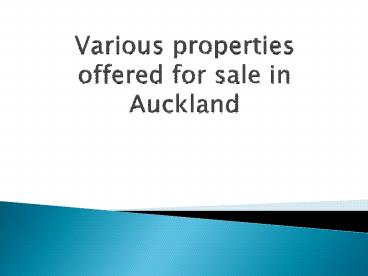 Various properties offered for sale in Auckland