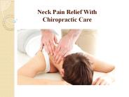 Neck Pain Relief With Chiropractic Care