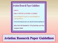 Aviation Research Paper Guidelines PowerPoint PPT Presentation
