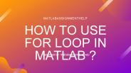 How to use for loop in MATLAB?