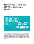 The Best Way To Carry Out SEO When Designing A Website PowerPoint PPT Presentation