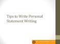 Tips to Write Personal Statement Writing PowerPoint PPT Presentation