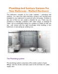 Plumbing And Sanitary Systems For Your Bathroom - Mathaji Hardware PowerPoint PPT Presentation