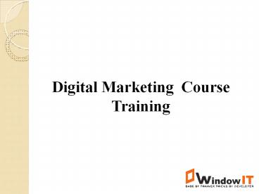 Digital Marketing Course Training in Mohali