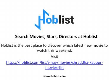 Shraddha Kapoor Movies List