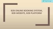 B2B Online Booking System, B2B Website, B2B Platform