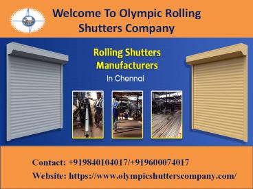 Automatic rolling shutter manufacturers in Chennai