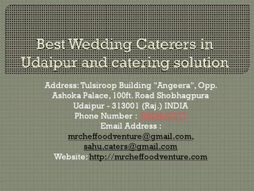 Best Wedding Caterers in Udaipur and catering solution