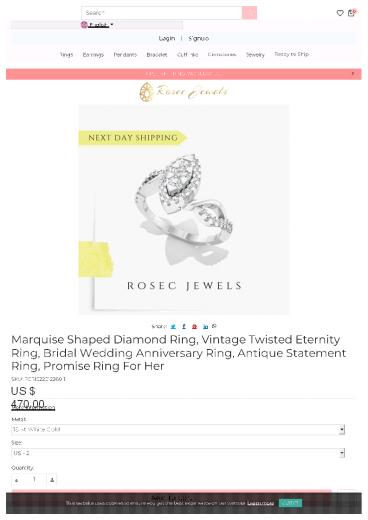 Marquise Shaped Diamond Ring