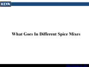 What Goes In Different Spice Mixes