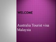 Australia visa for Malaysian
