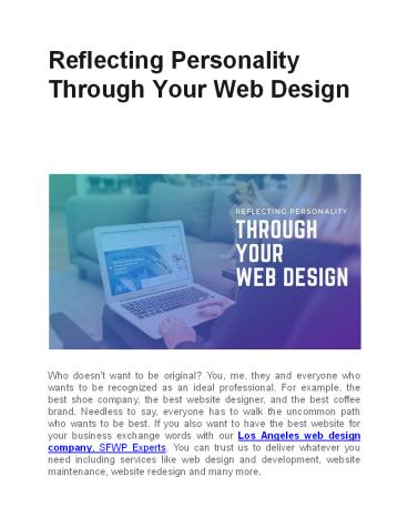 Reflecting Personality Through Your Web Design