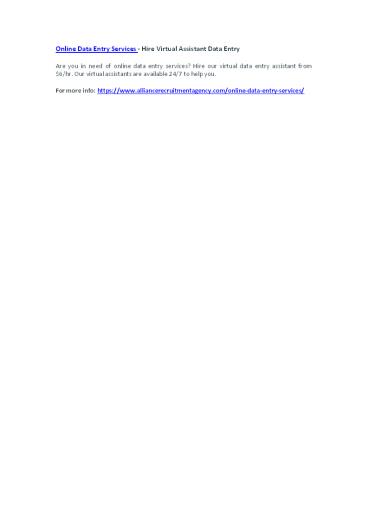 Online Data Entry Services - Hire Virtual Assistant Data Entry