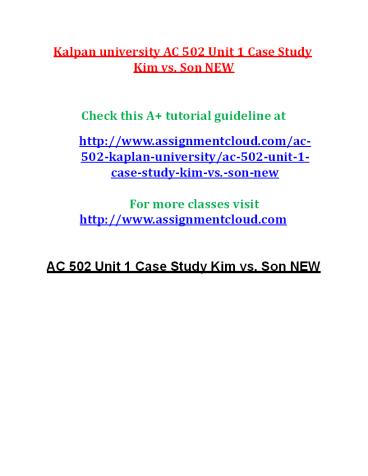 AC 502 Entire Course NEW