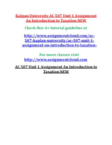 AC 507 Entire Course NEW