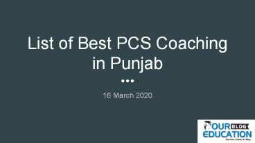Best PCS Coaching in Punjab