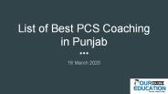 Best PCS Coaching in Punjab