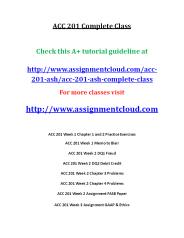 ACC 201 Entire Course NEW