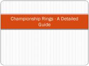 Championship Rings - A Detailed Guide