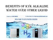 ​Benefits Of KYK Alkaline Water Over Other Liquid