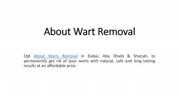 About Warts Removal