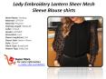 Lady Embroidery Lantern Sheer Mesh Sleeve Blouse shirts PowerPoint PPT Presentation