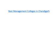 Best Management Colleges in Chandigarh