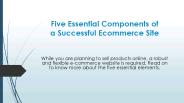 Five Essential Components of a Successful Ecommerce Site
