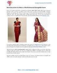 Best Occasions to Wear a Multicoloured Georgette Saree