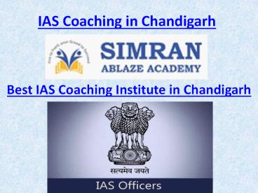 Best IAS Coaching in Chandigarh