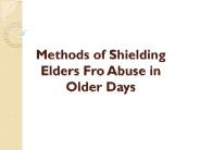 Shielding Elders Fro Abuse in Older Days
