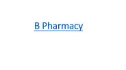 B Pharmacy