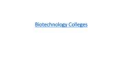 Biotechnology Colleges (1)