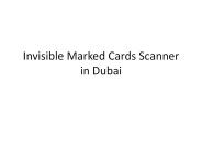 Invisible Marked Cards Scanner in Dubai